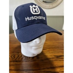Husqvarna Lawn Mowers Chainsaws Blue Baseball Cap Hat White Mesh Unisex